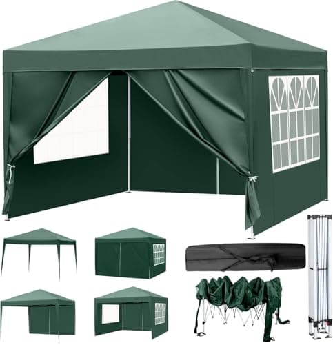 タープテント 3mx3m サイドシート4枚付き